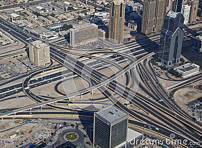 Aerial view of a highway junction