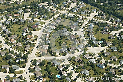 Aerial View of Houses, Homes, Suburb