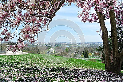 Aerial view of the National Mall from the Arlington National Cem