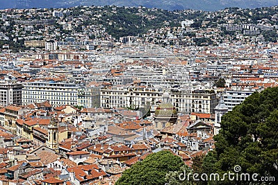 Aerial view of the Old Town of Nice