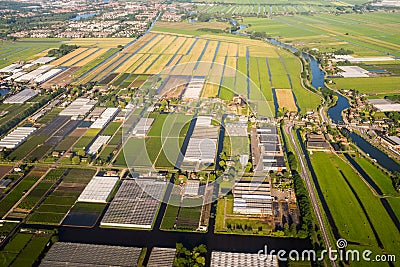 Aerial view over the Amsterdam suburbs