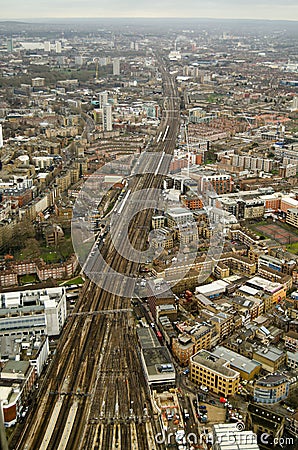 Aerial view of Railway, South London