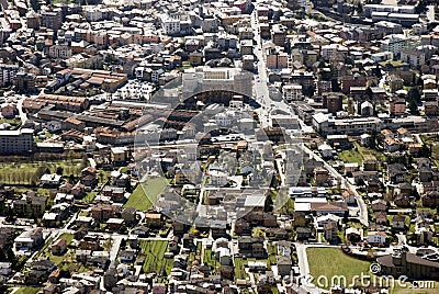 Aerial view of residential urban sprawl