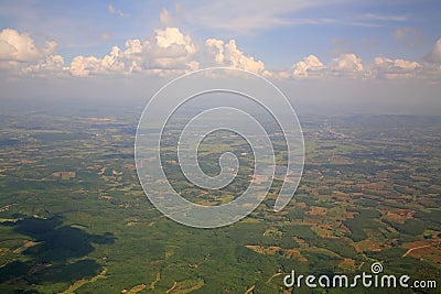 Aerial view of suburb landscape near Chiang Mai