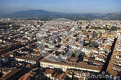 An aerial view taken from the Dome of Florence