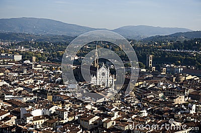 An aerial view taken from the Dome of Florence