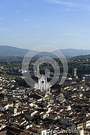 An aerial view taken from the Dome of Florence