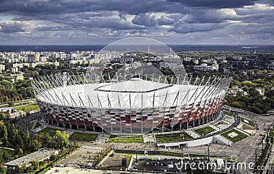Aerial view of Warsaw National Stadium
