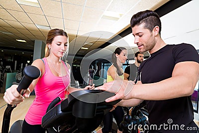 Group Of People Exercising Street With Personal Trainer Stock