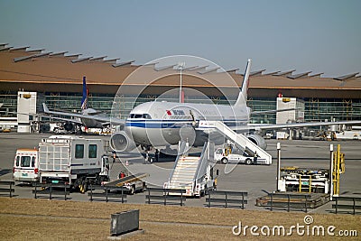 Aeroplae in Beijing Capital International Airport
