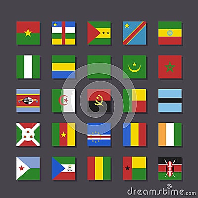 Africa flag icon set Metro style