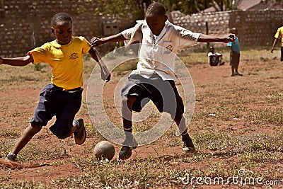 Africa,Kenyan guy playing football