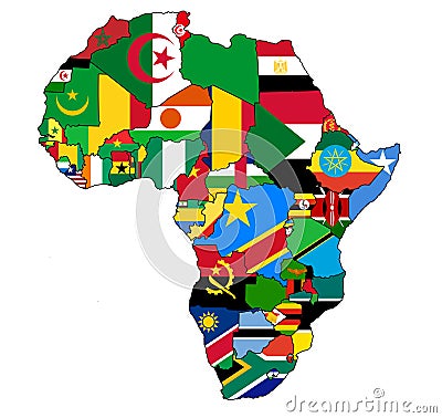 Africa map flag