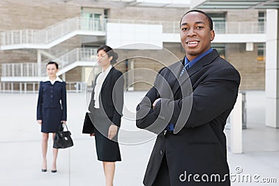 African American Business Man with Team