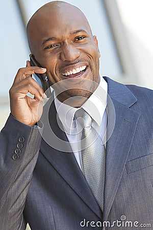 African American Businessman Talking on Cell Phone
