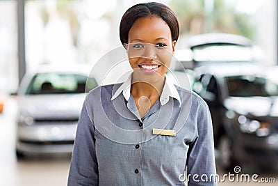 African american car saleswoman