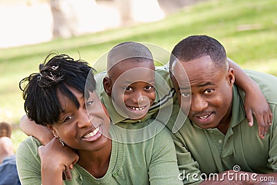 African American Family in the Park
