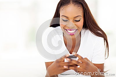 African american woman smart phone