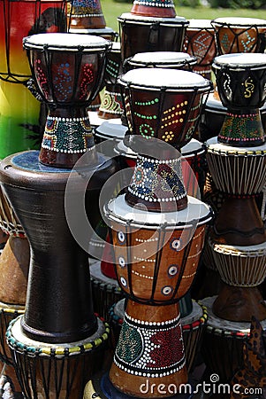 African art on drums