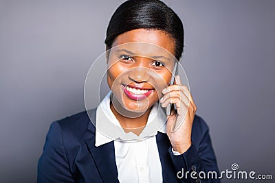 African businesswoman phone