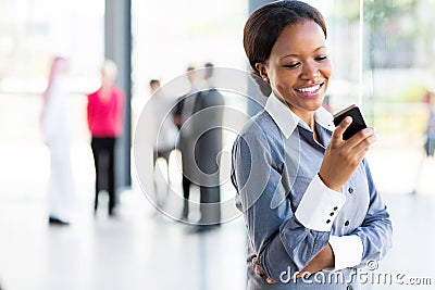 African career woman phone