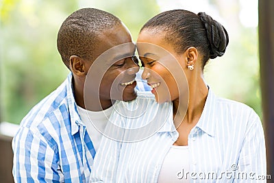 African couple looking