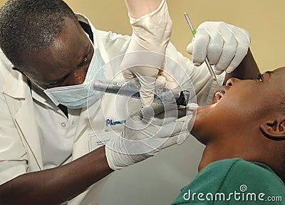 African dental checkup