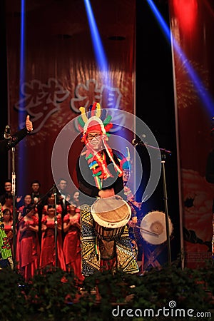 African drum show in new year show