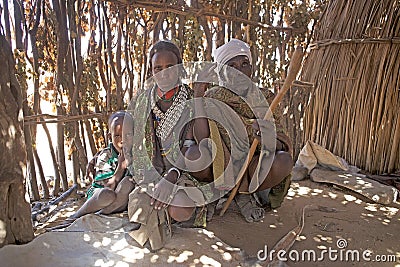 African family at the village