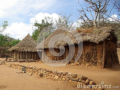 African huts