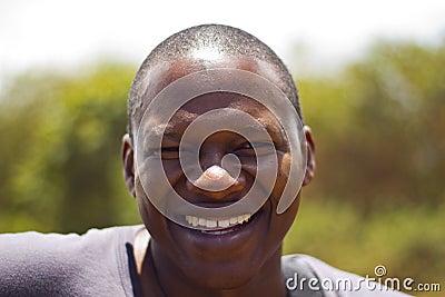 African man laughing