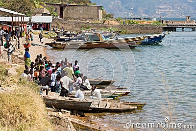 African people in boats