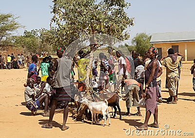 African people at the market