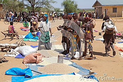 African tribal people at the market