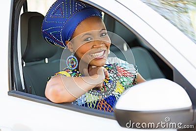 African woman car