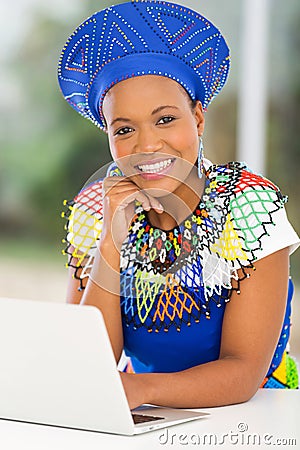 African woman laptop