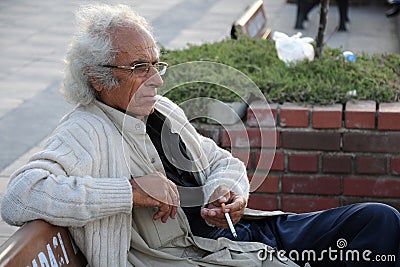 Aged Turkish Man with a Cigarette