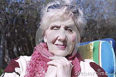 Aged woman smile