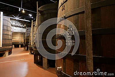 Aging Port wine in cellar