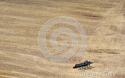 Agricultural machine in field