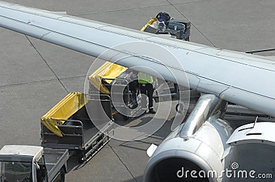 Aiplane loading with baggage