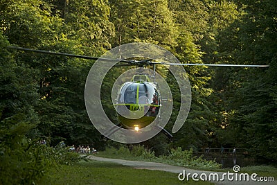 Air Ambulance Action in Bristol Oldbury Court Park