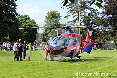 Air Ambulance Helicopter In The Park Tavistock