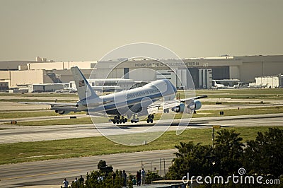 Air Force One Arrives in Long Beach, CA