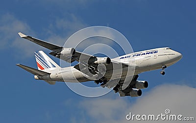 Air France jumbo jet landing