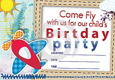 Air plane birthday invitation No 1