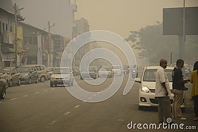 Air Pollution Haze hazard at Malaysia