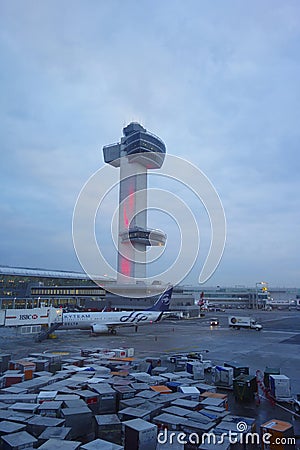 Air Traffic Control Tower at John F Kennedy International Airport in New York