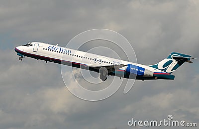 Air Tran passenger jet taking off