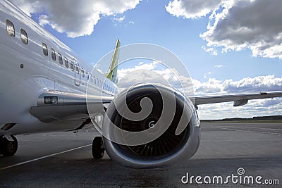 Aircraft engine on passenger plane